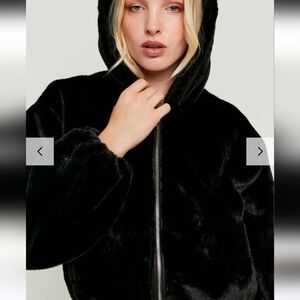 Planets Heart Womens Black Cropped Coat